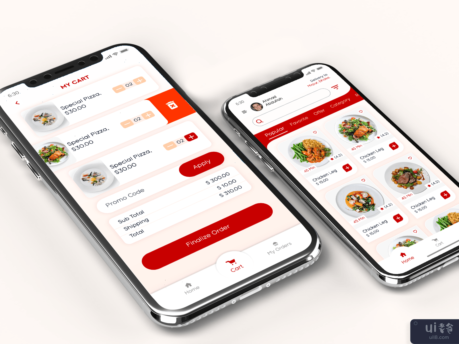 外卖APP UI设计|主屏幕(Food Delivery App UI Design | Home Screen)插图