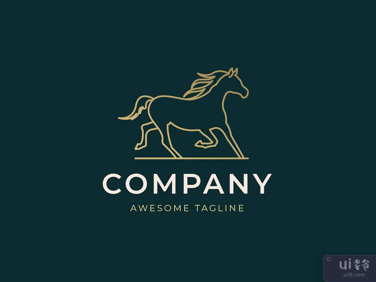 Horse Monoline Logo Design