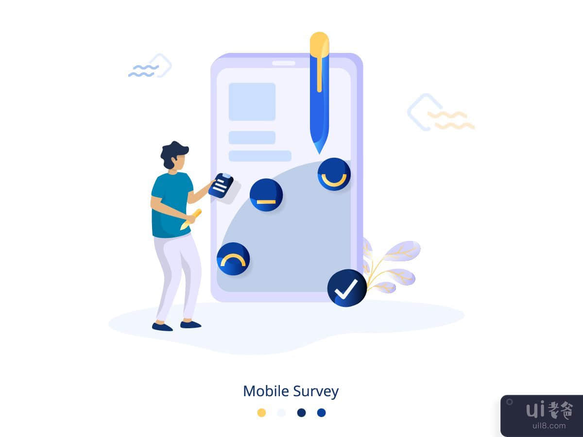 插图移动调查概念(Illustration Mobile Survey concept)插图