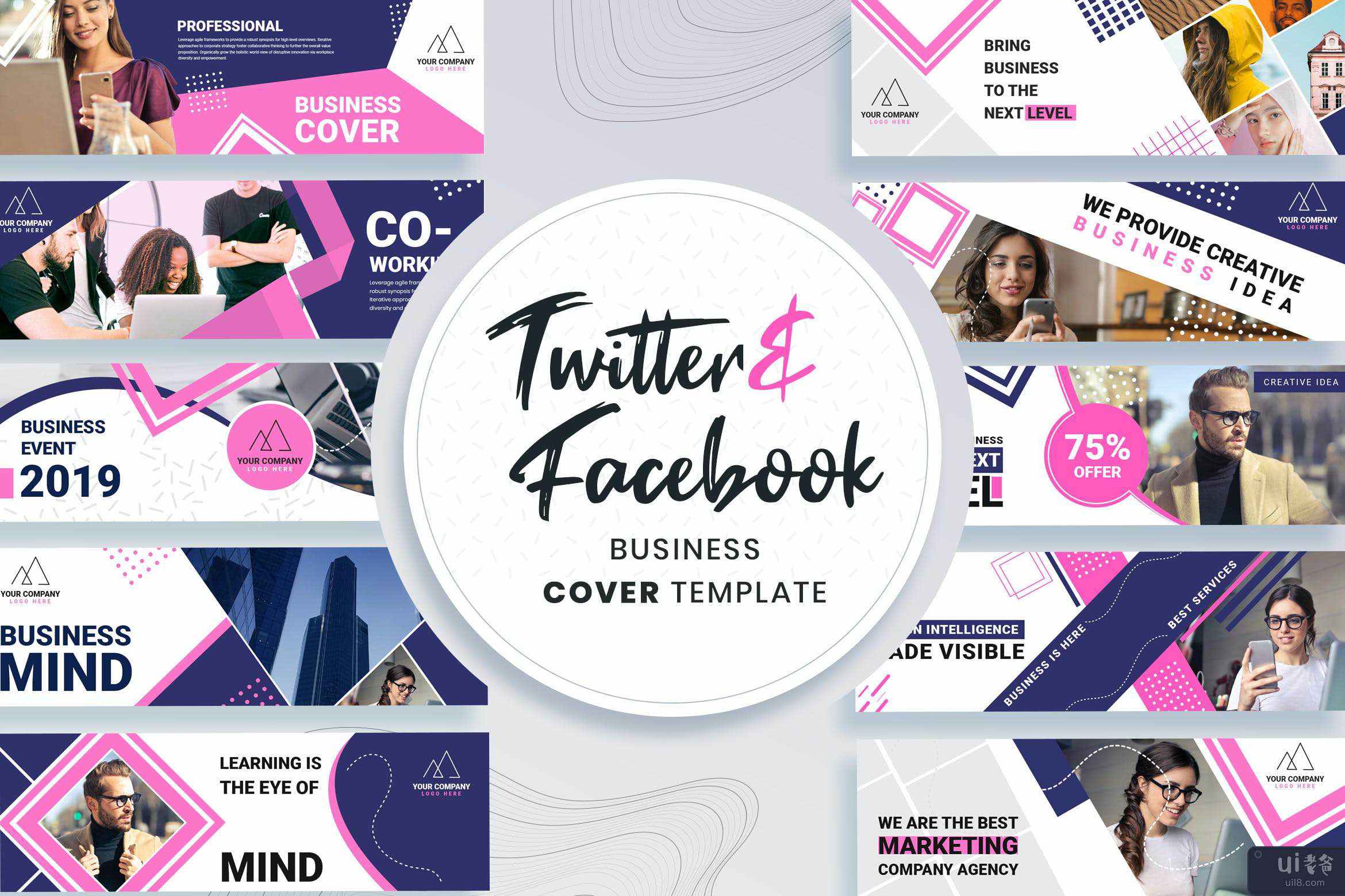 Facebook 和twitter 封面模板 Facebook Twitter Cover Templates Ui老爸 优质的ui模板和素材 下载站