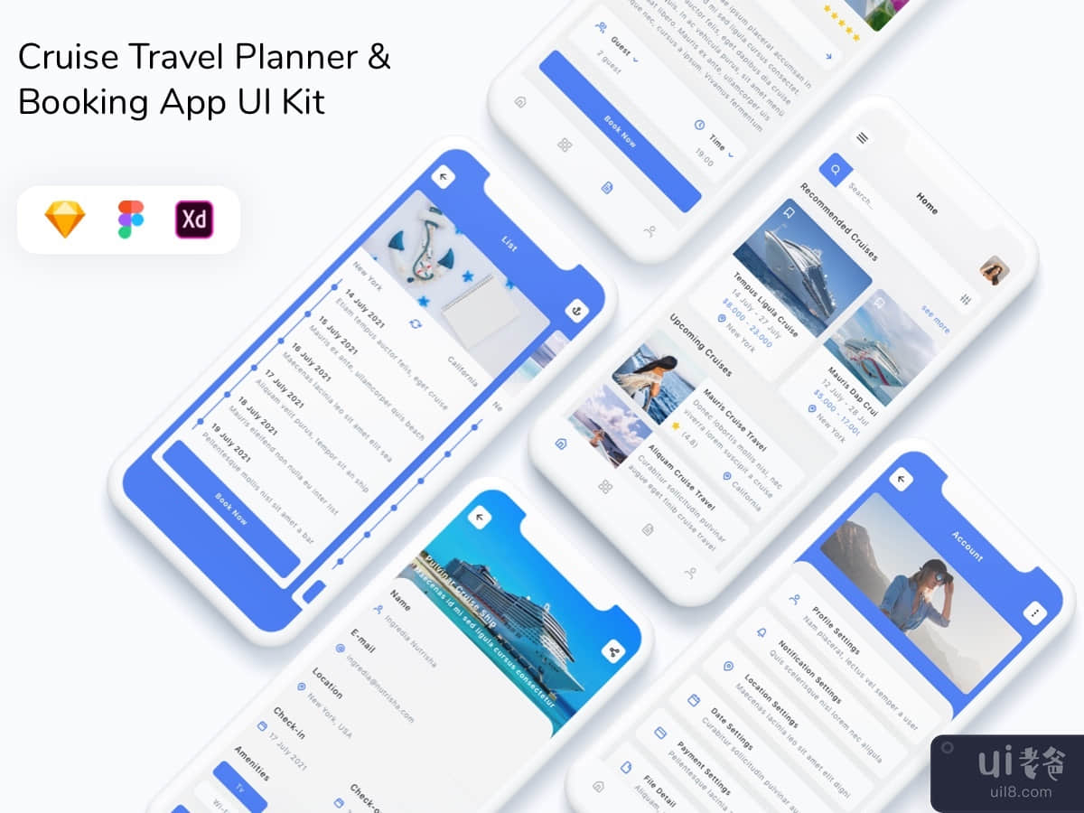 Cruise Travel Planner & Booking App UI Kit