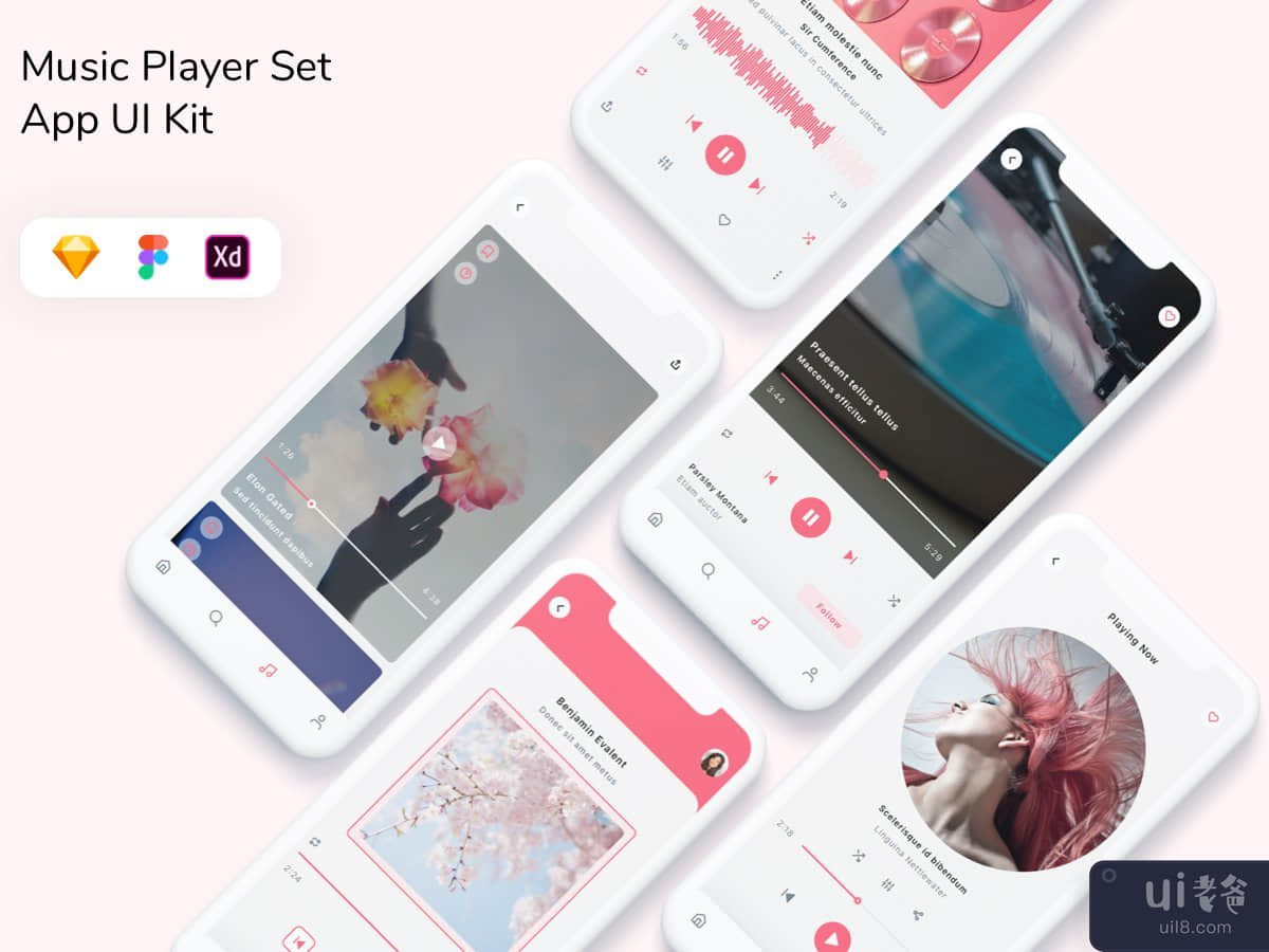 Music Player Set App UI Kit