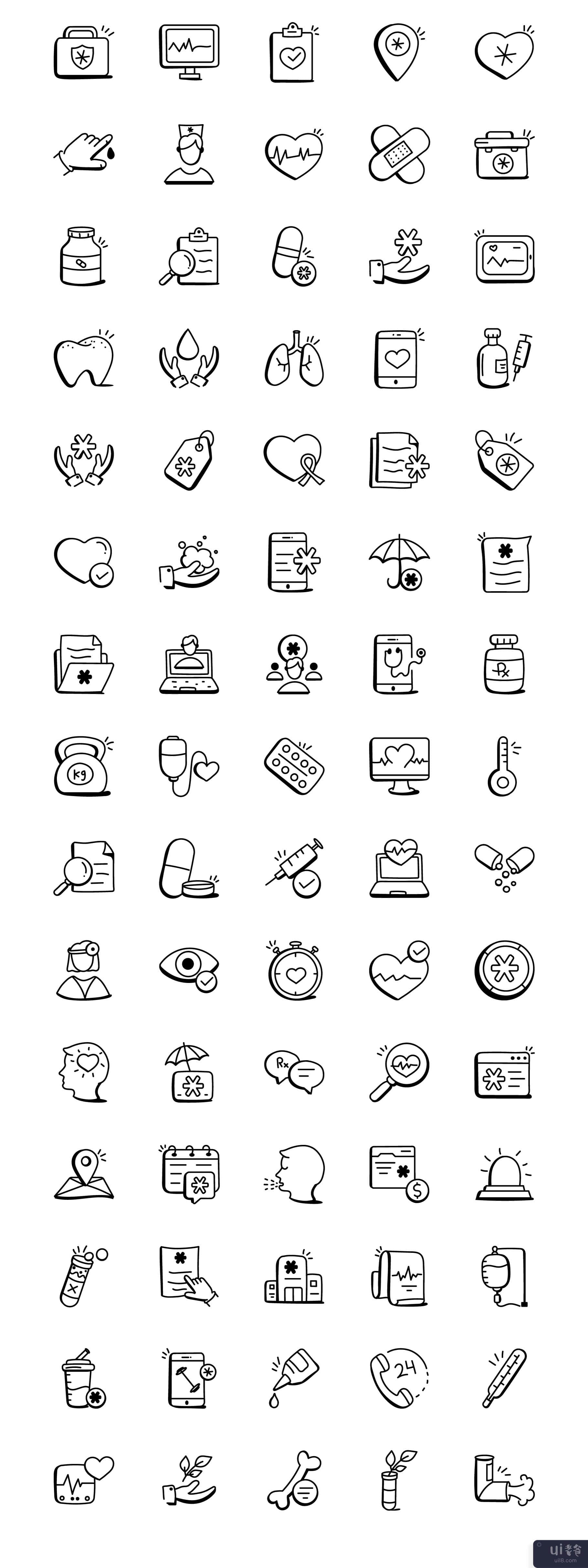 150 个医疗和保健图标(150 Medical and Healthcare Icons)插图