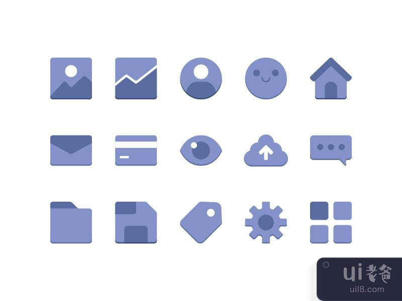 User interface flat design icon set vector