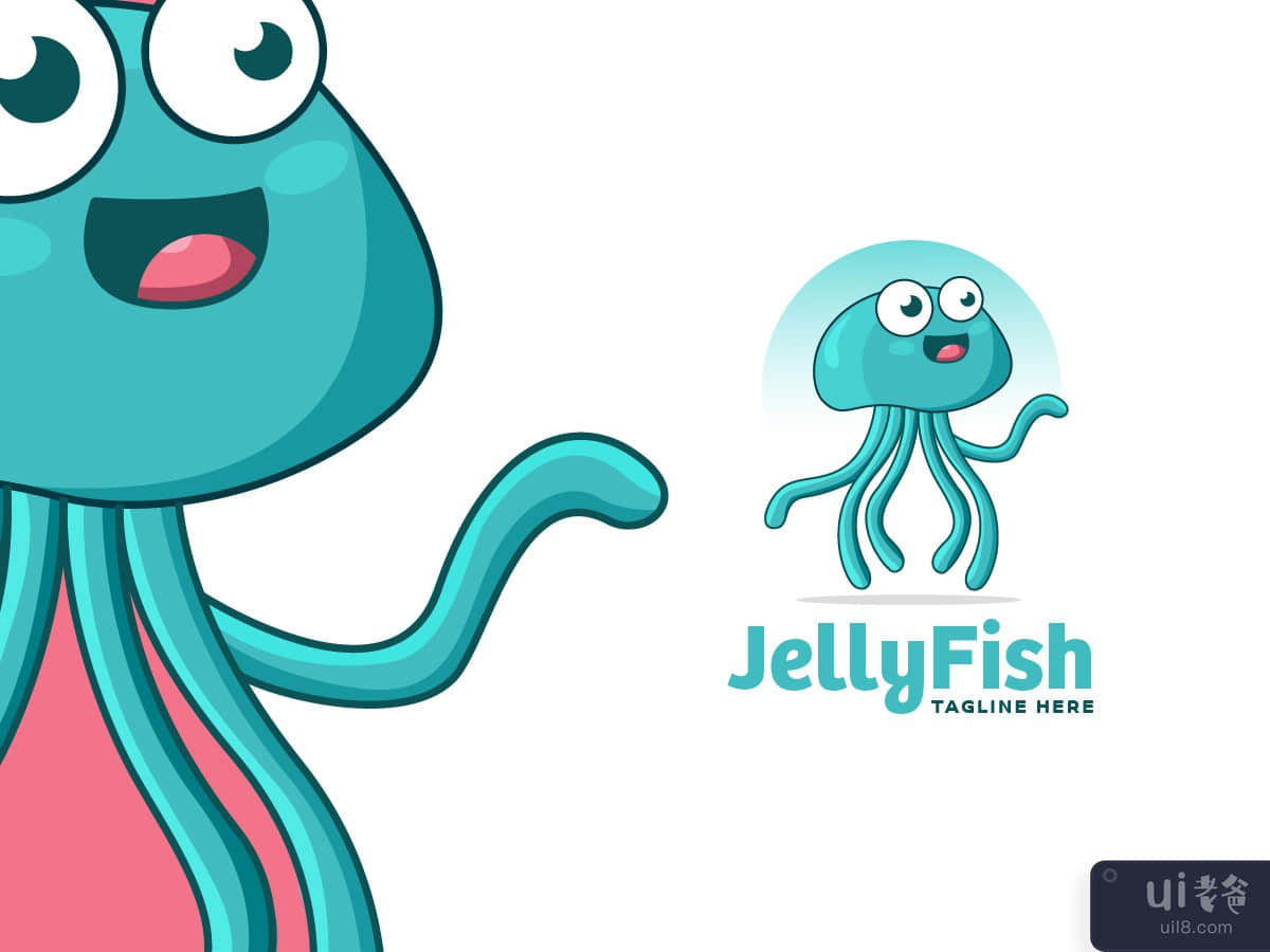 Cute Jellyfish Mascot Logo