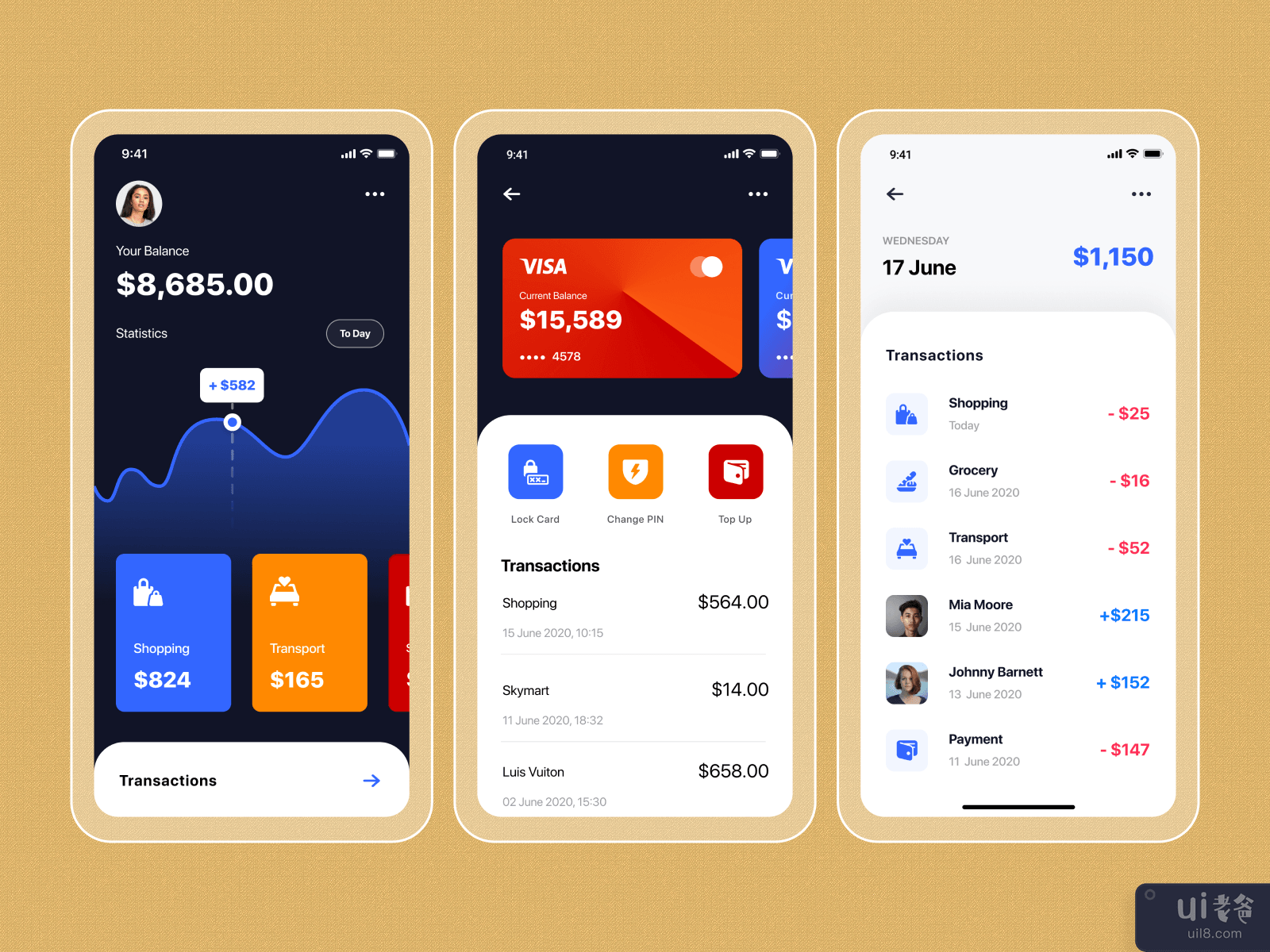 Finance mobile app UI