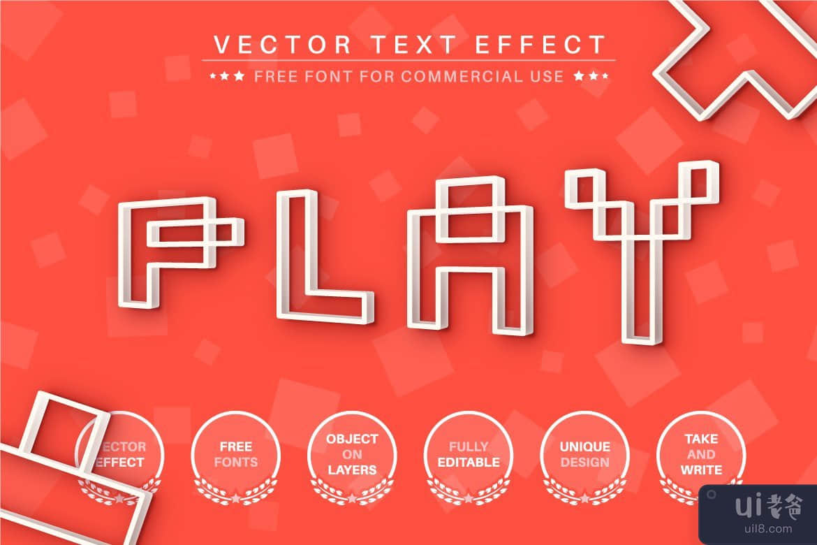 游戏 - 可编辑的文字效果，字体样式(Game - editable text effect, font style)插图