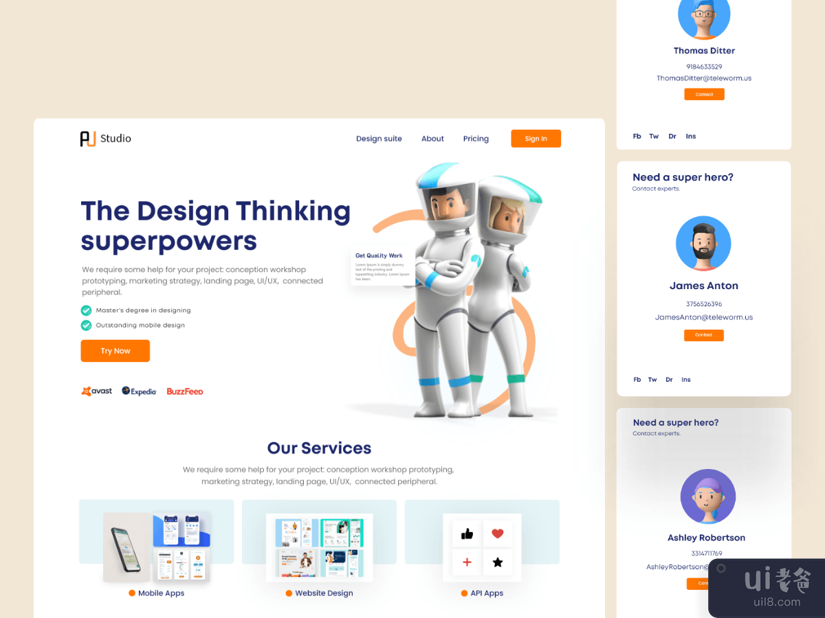 Design Thinking Landing Page Design