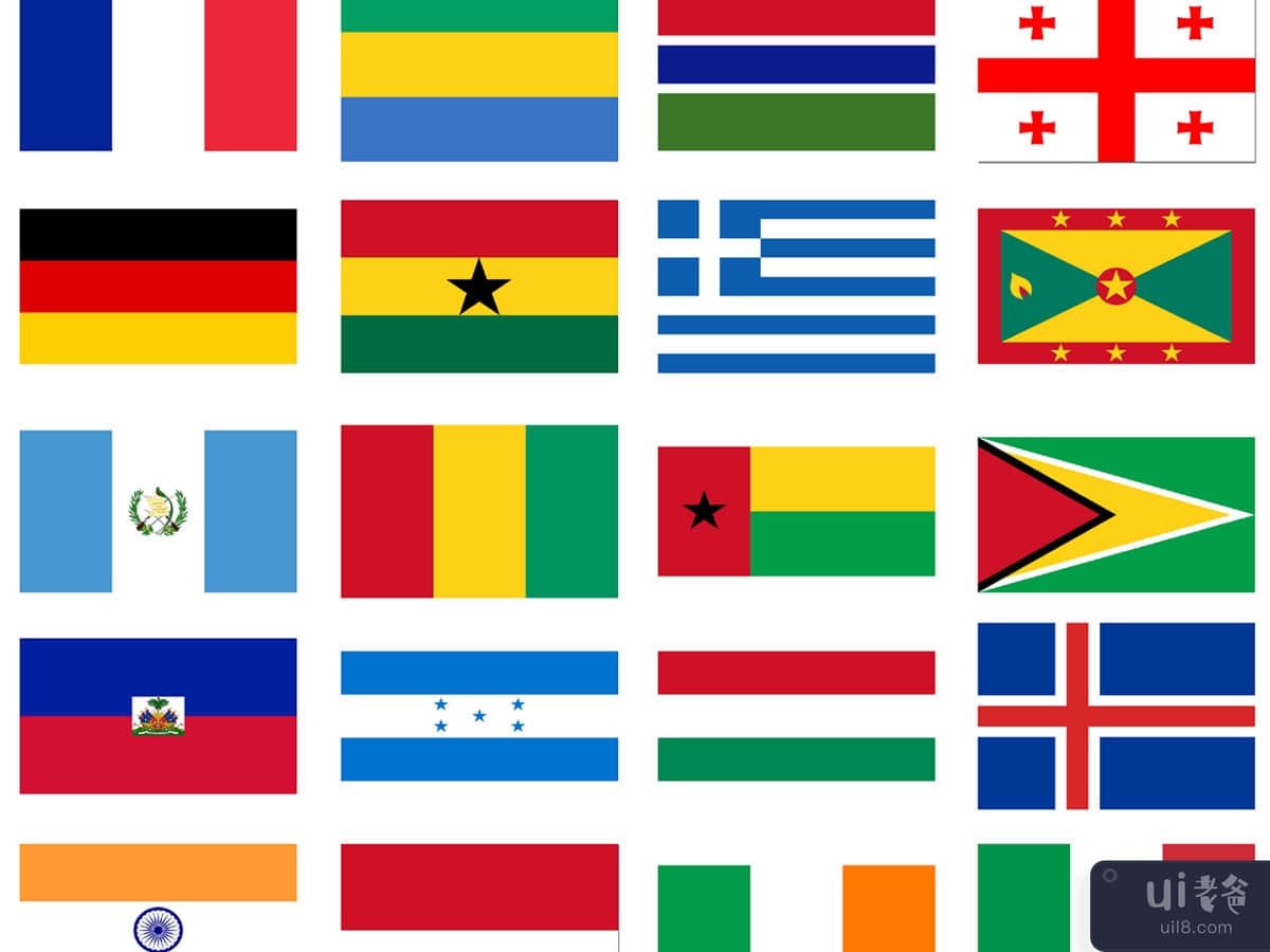 +190 Country  Flags | PSD + PNG