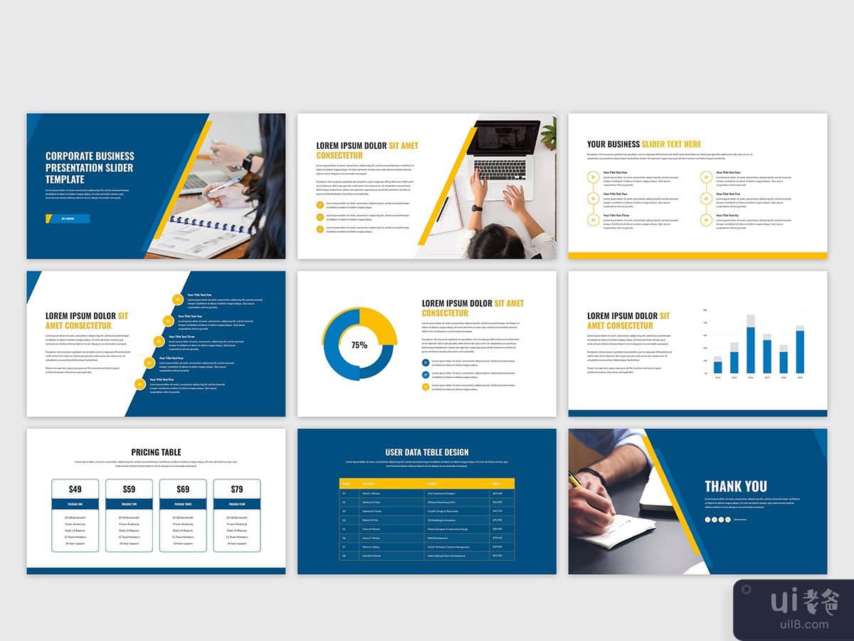 公司业务演示滑块模板(Corporate business presentation slider template)插图