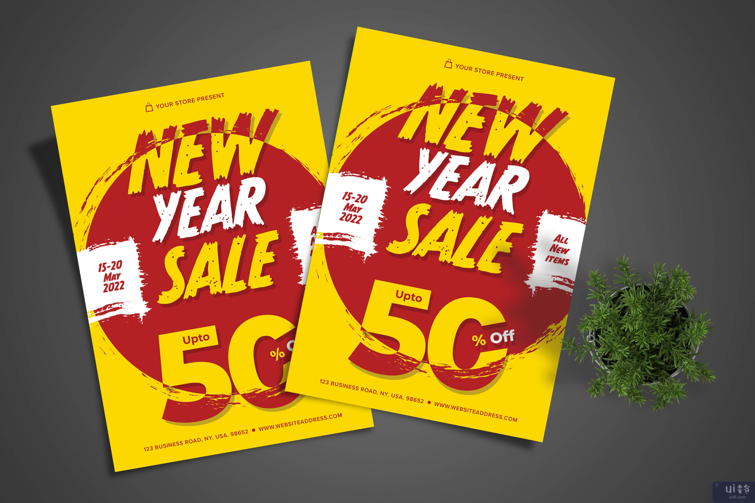 新年促销传单(New Year Sale Flyer)插图