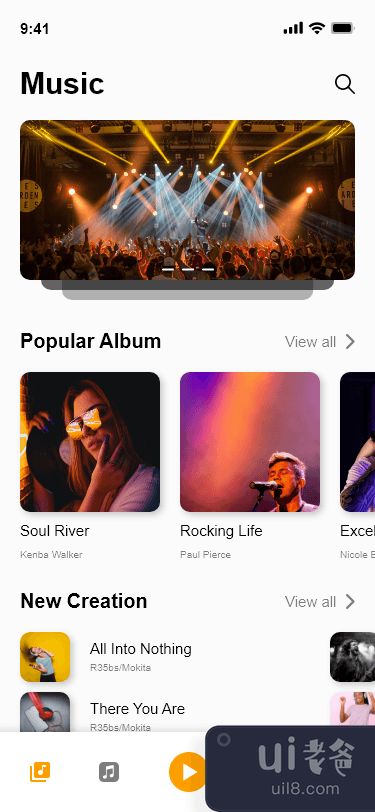 音乐应用界面(Music App UI)插图1