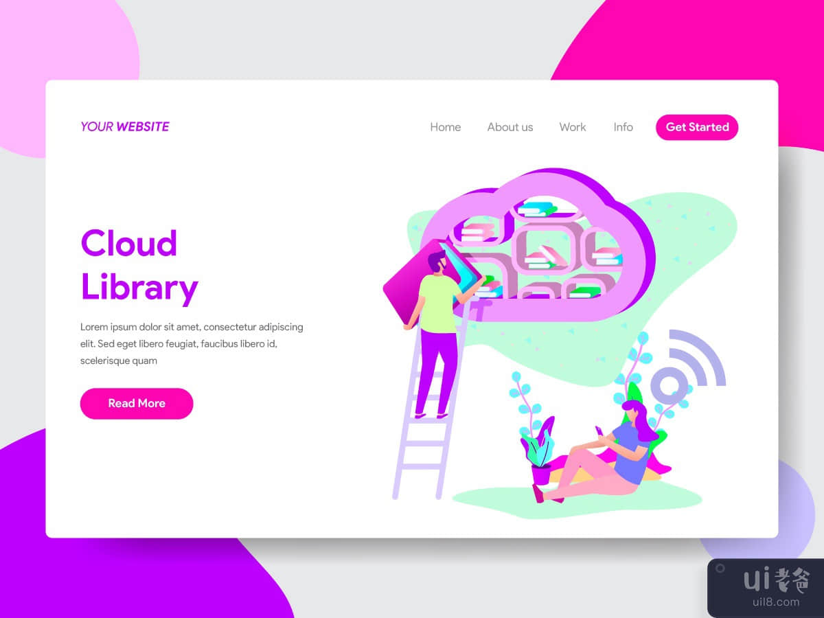 Cloud Library Illustration