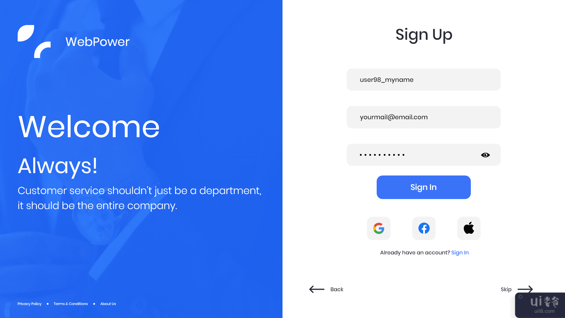 注册并登录 - 网页(Sign Up & Sign In - Web Page)插图