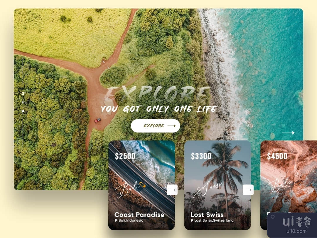 Travel & Explore Web Design Concept