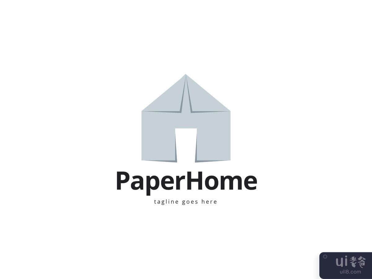 Paper Home Vector Logo Design Template