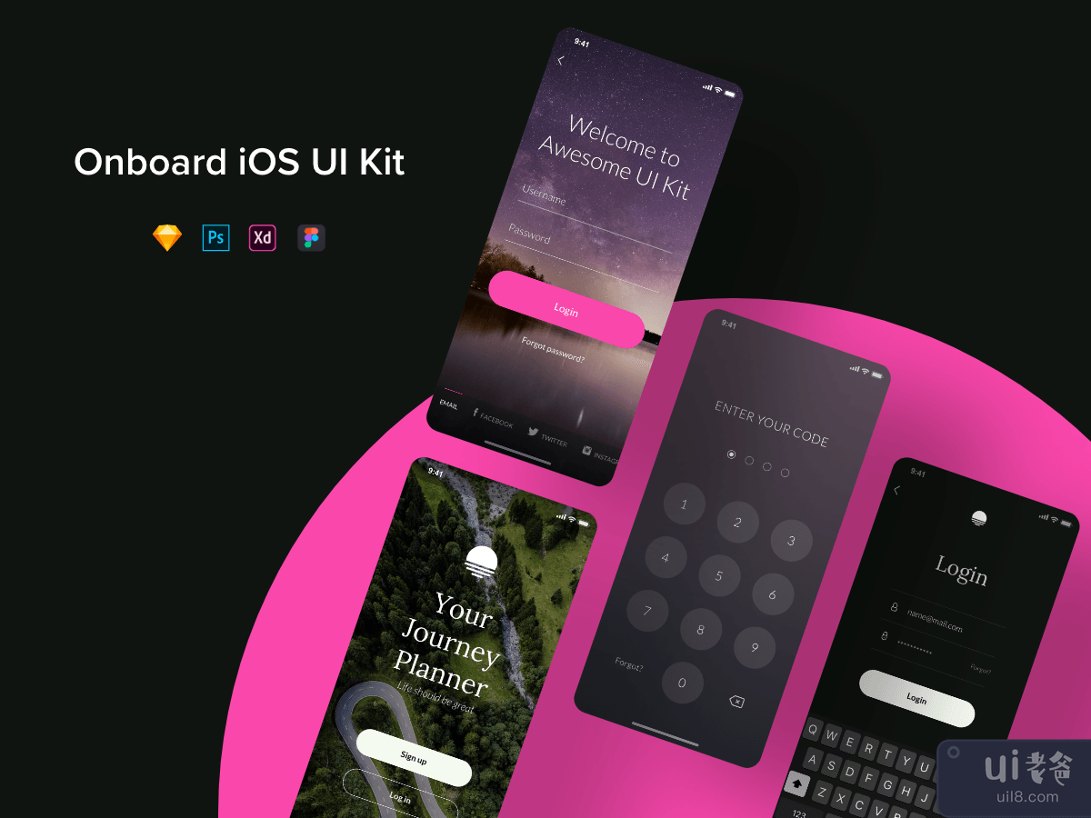 板载 iOS UI 工具包(Onboard iOS UI Kit)插图