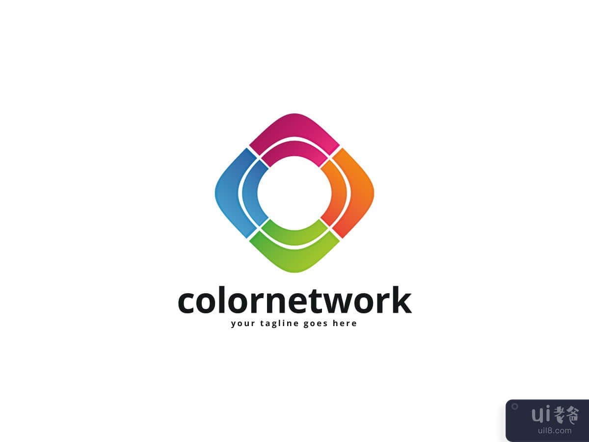 Color Network Vector Logo Design Template