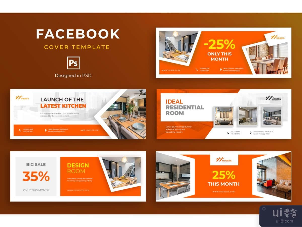 Facebook Cover Template Interior Furniture