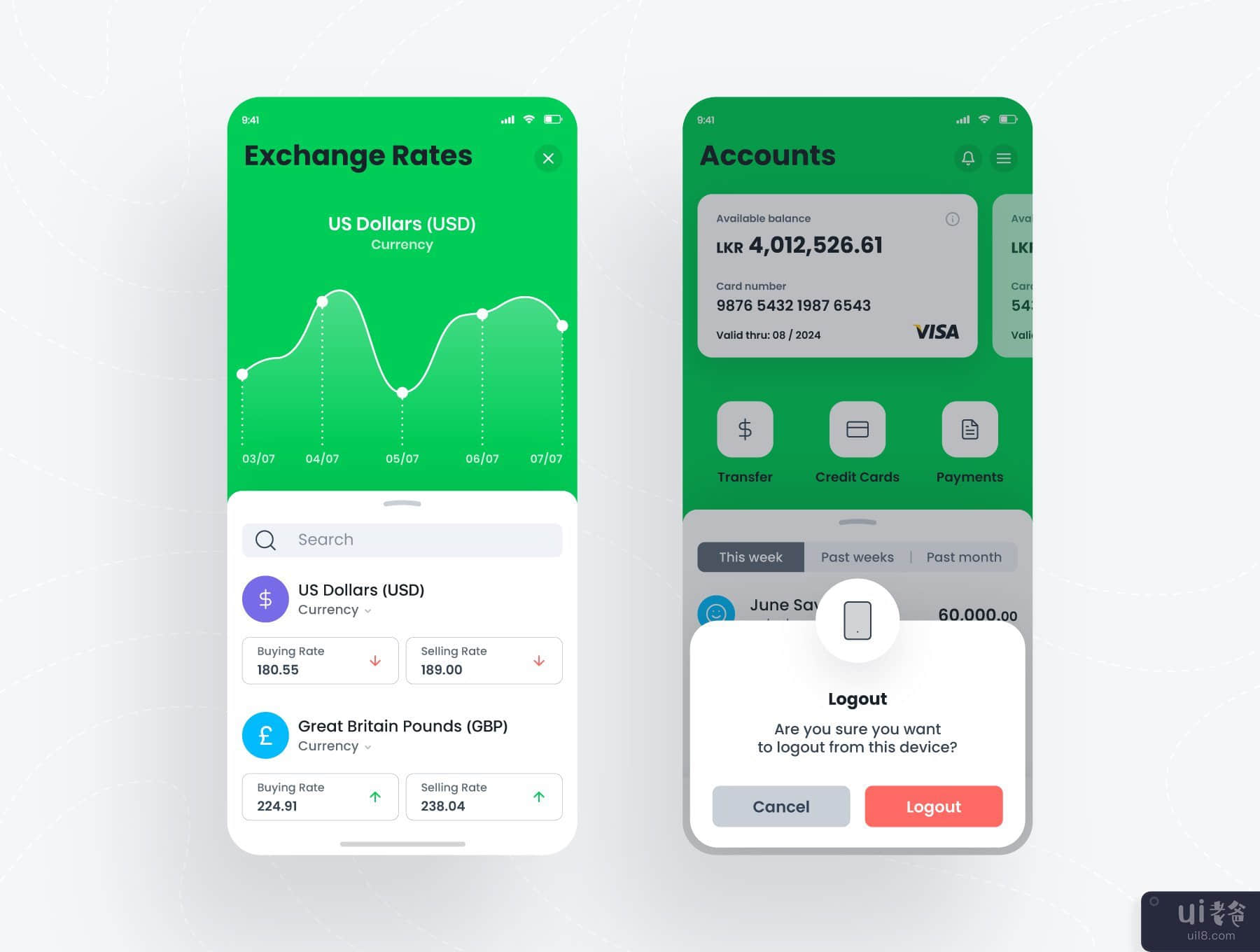 手机银行完整应用程序 - iOS(Mobile Banking Full App - iOS)插图