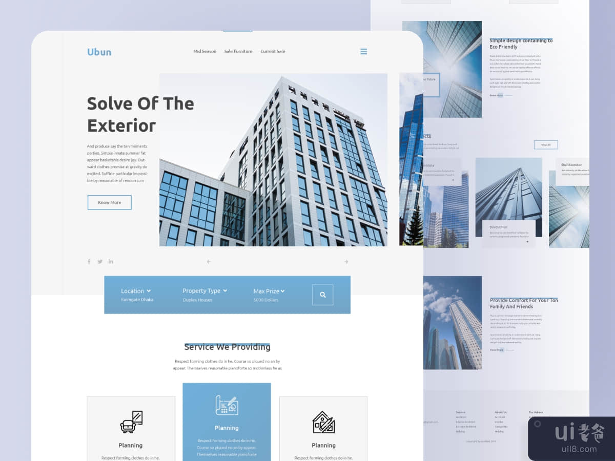 Architecture Website UI