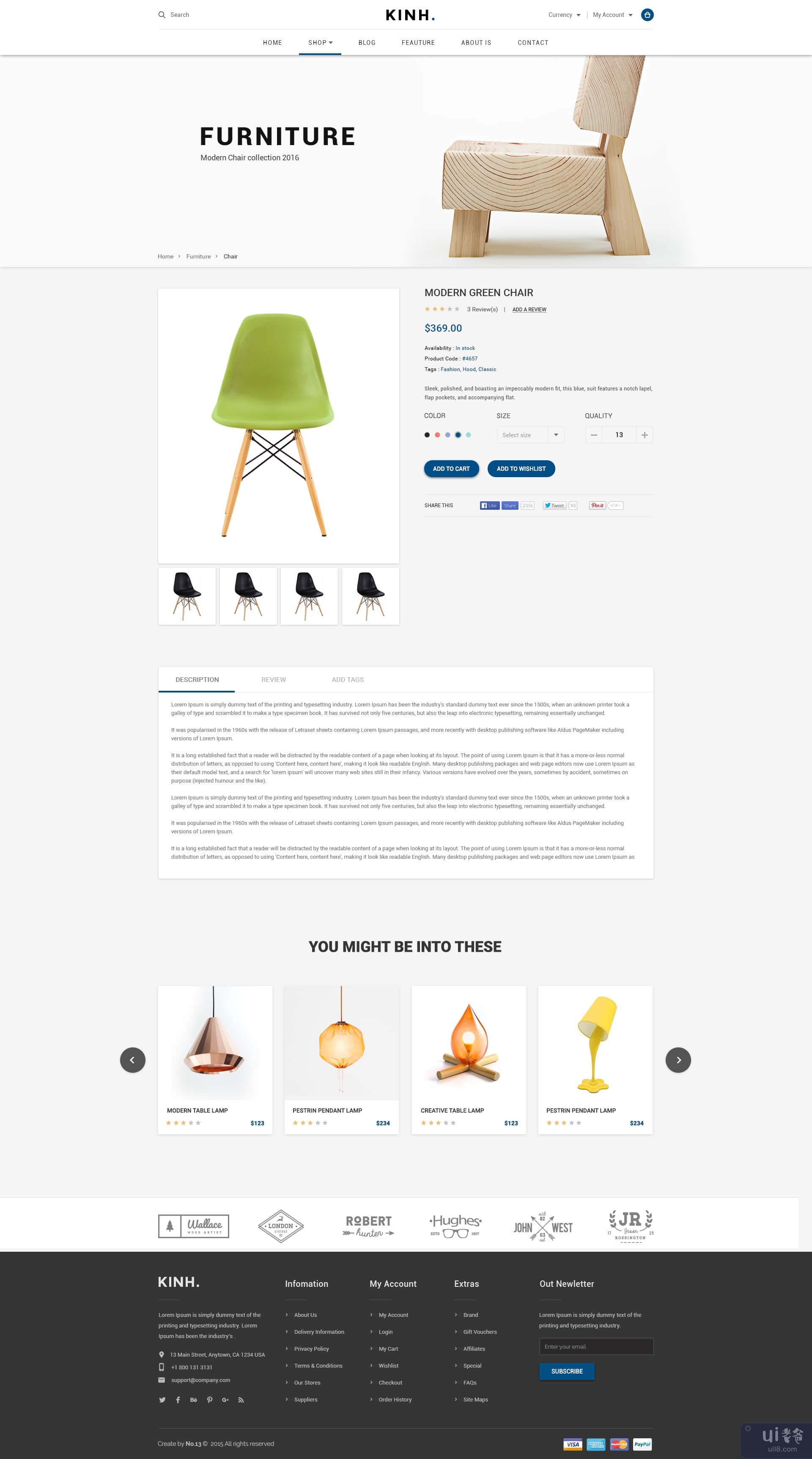 Kinh - 材料电子商务 PSD 模板(Kinh - Material E-Commerce PSD Template)插图5