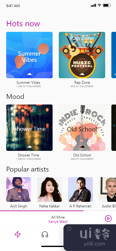 在线音乐应用界面设计(Online Music App Ui Design)插图