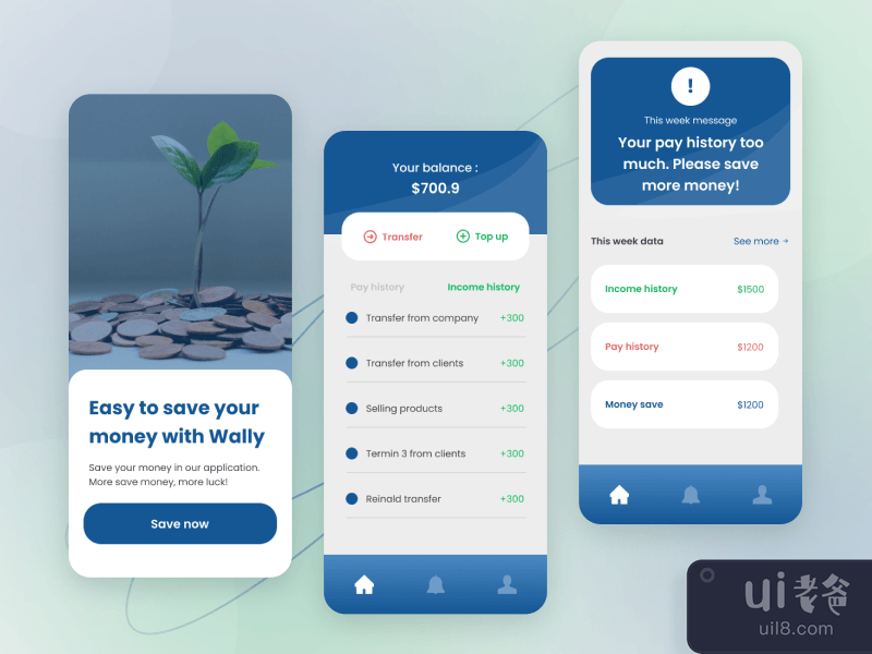 钱包应用概念(Wallet app concept)插图2
