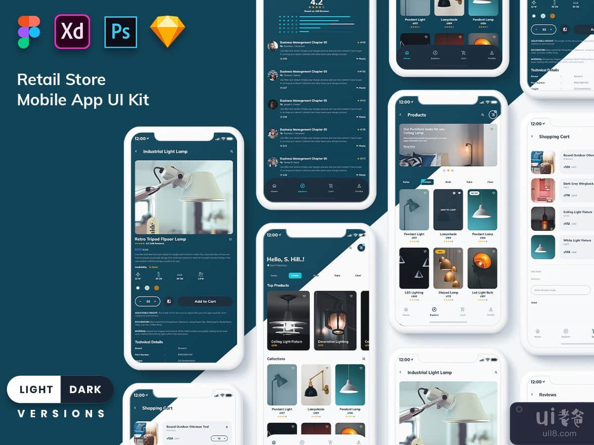 Retail Store Mobile App UI Kit (Light & Dark)