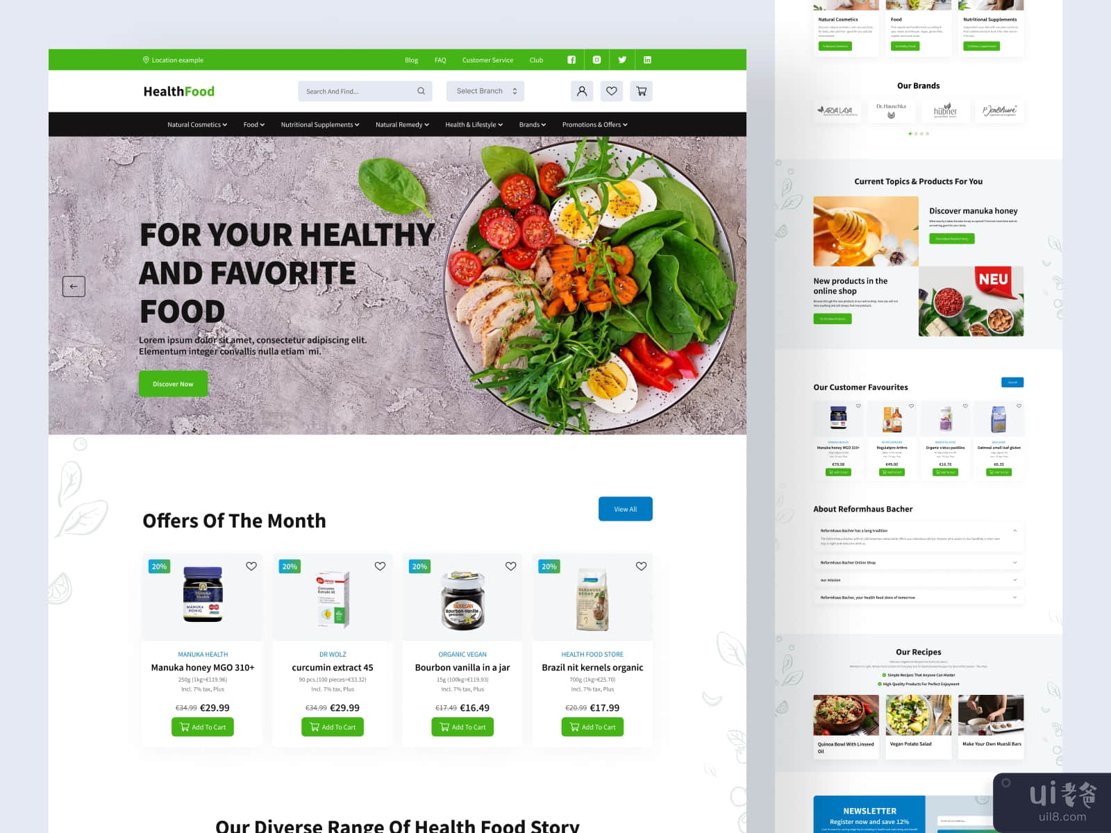 Food Website & Landing Page