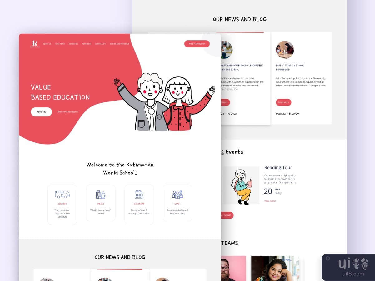 Landing page for School Education