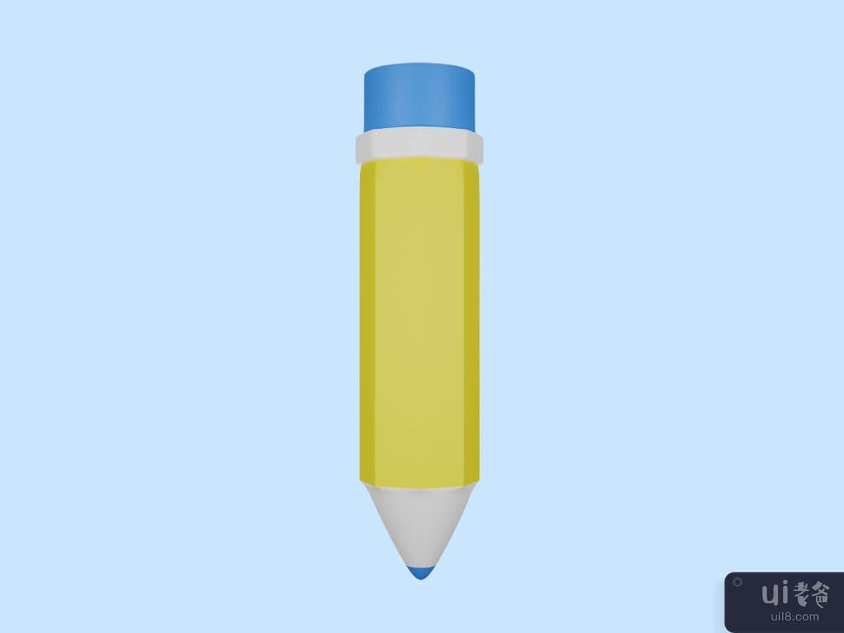 3D Rendering Of Pencil Icon