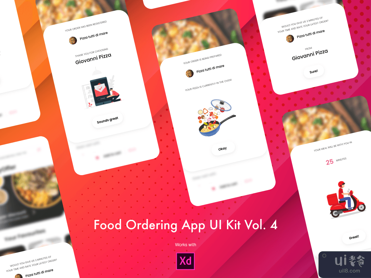 Food Ordering App UI Kit Vol. 4