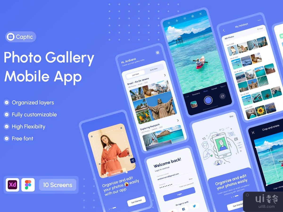 Photo Gallery Mobile App UI Kit