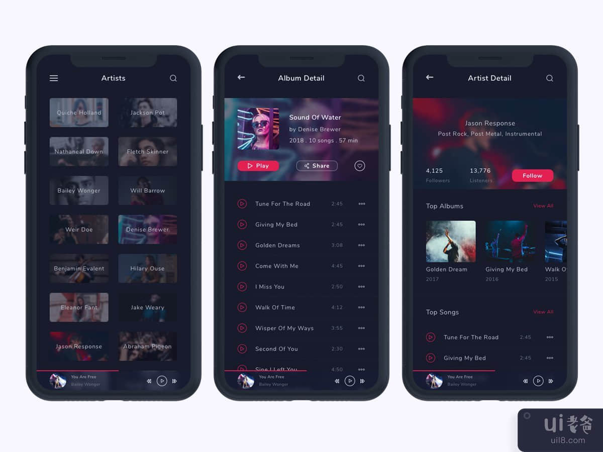 Musicly - 音乐和播客应用程序 UI 套件(Musicly - Music and Podcast App UI Kit)插图2