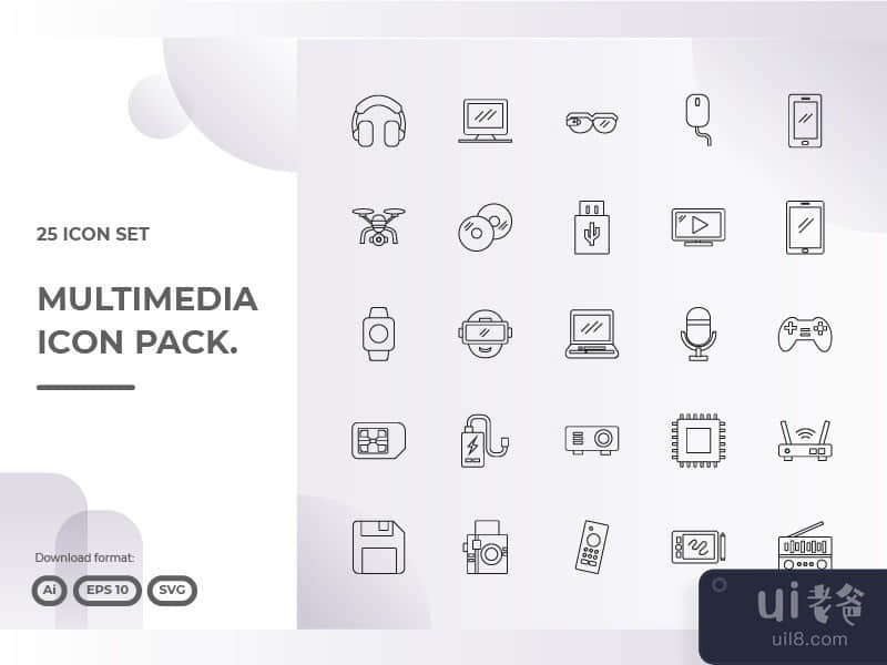 25 Multimedia Icon set