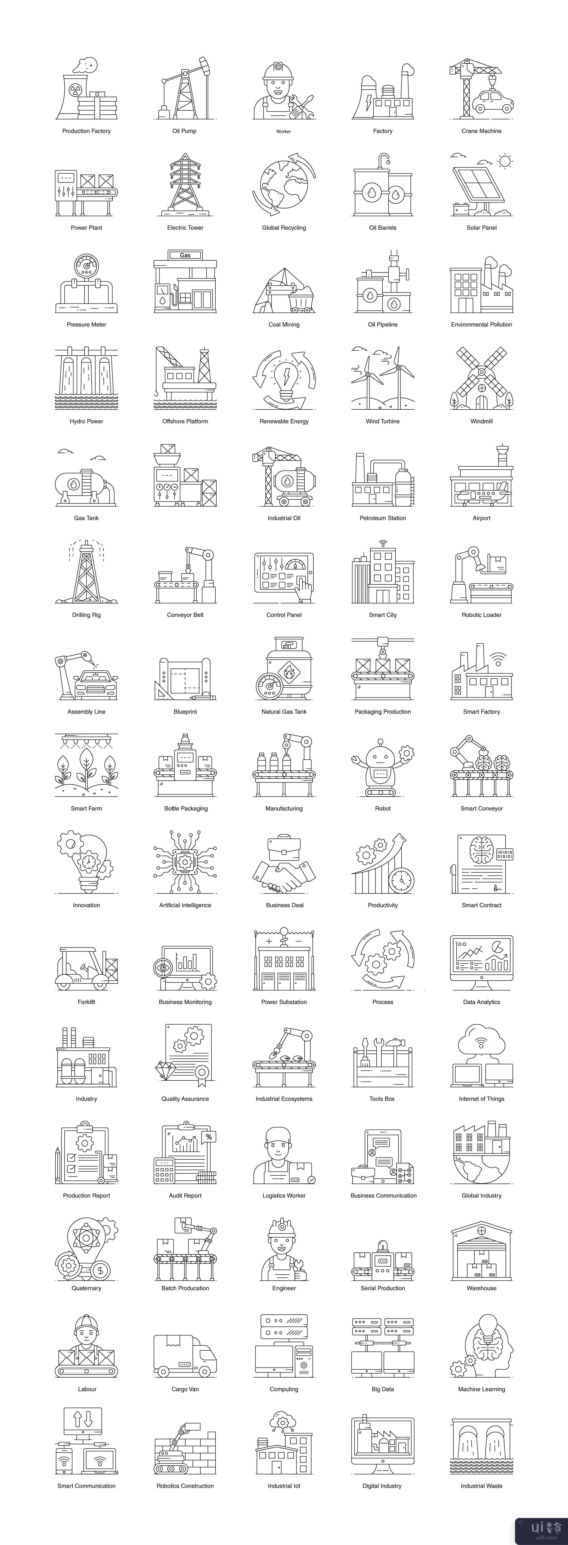 工业和制造图标(Industrial and Manufacturing Icons)插图1