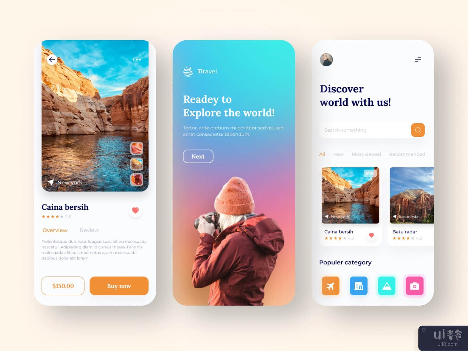 旅行移动应用程序 UI 套件(Travel Mobile App UI Kits)插图