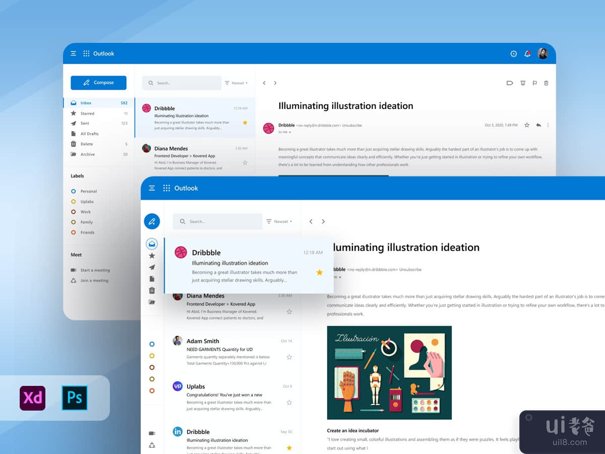 Outlook Redesign UI Concept