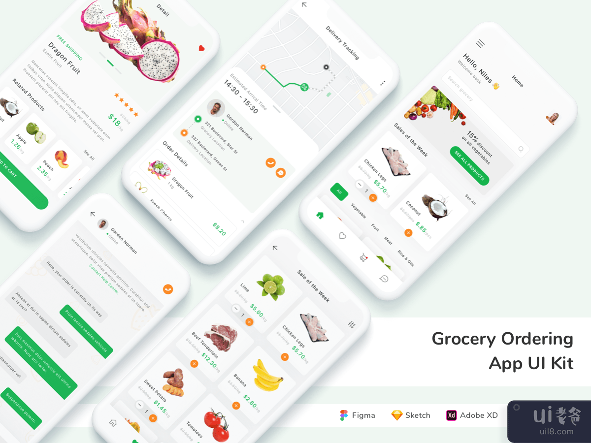 Grocery Ordering App UI Kit