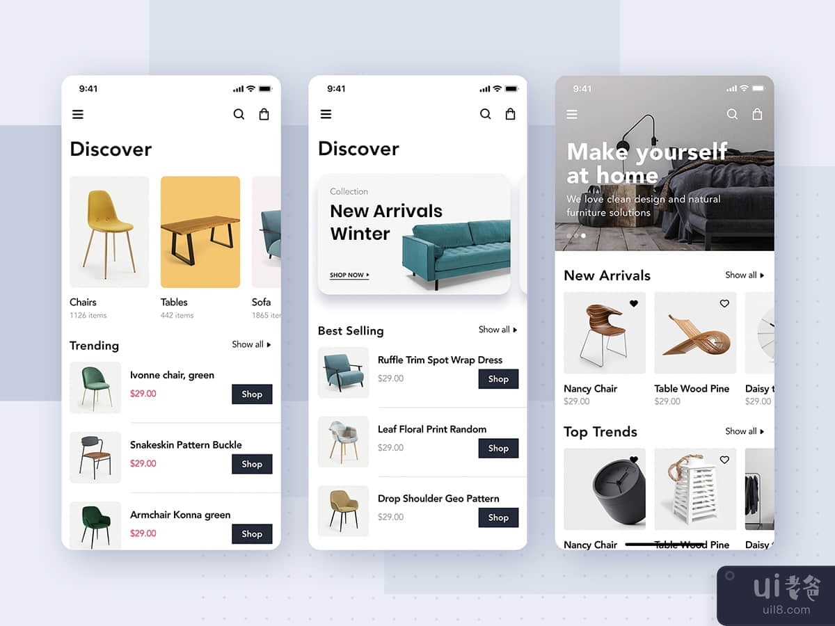 Furniture Shop Mobile App UI Concept