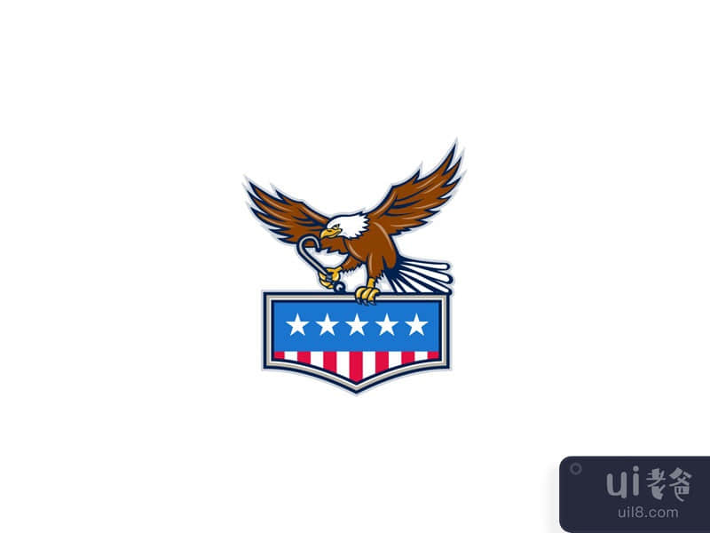 American Eagle Towing J Hook USA Flag Retro
