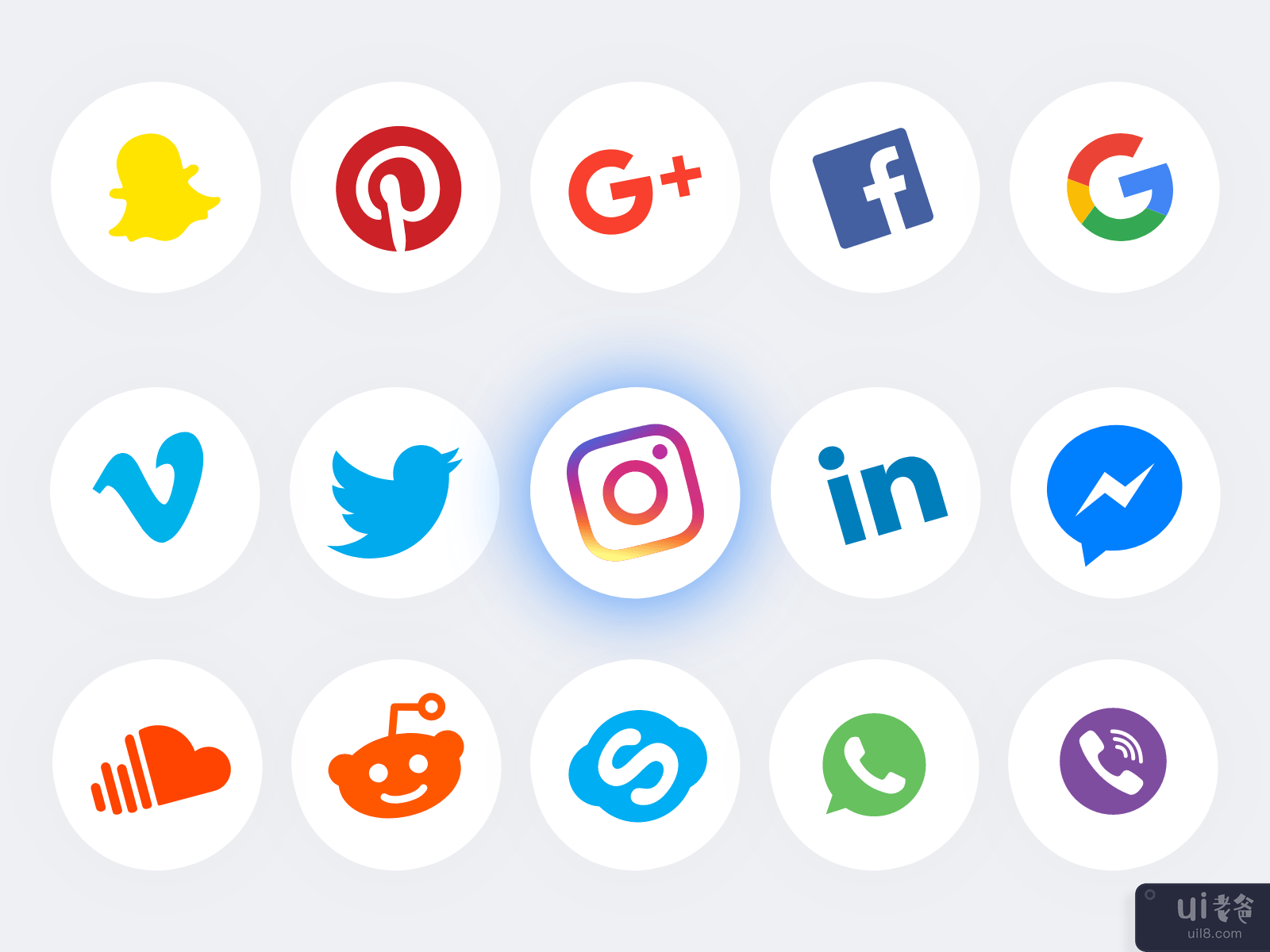社交媒体图标集-品牌图标集(Social Media Icon Set - Brand Icon Set)插图