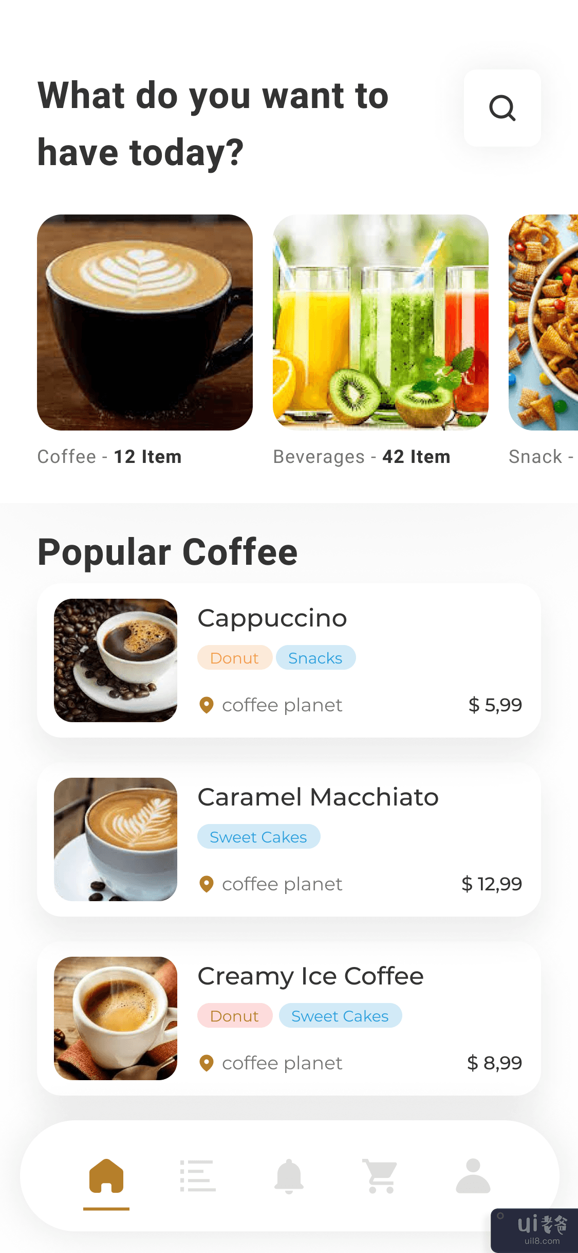 在线咖啡店应用程序用户界面(Online Coffee Shop App UI)插图1