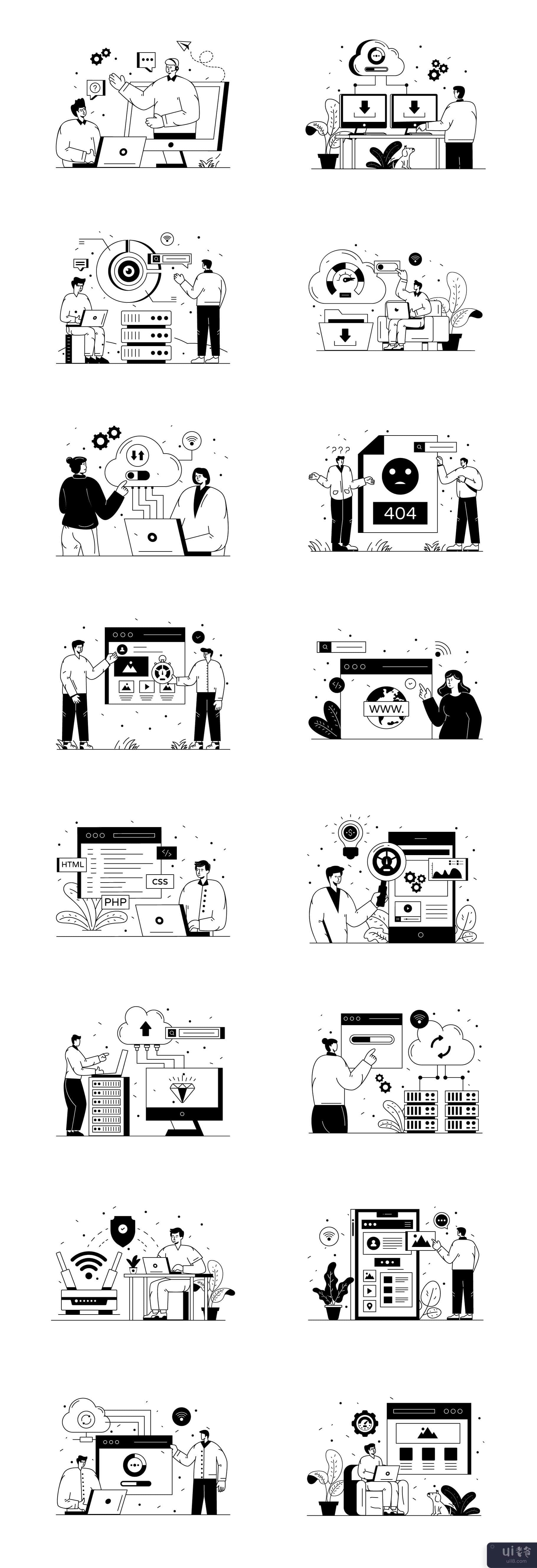 50 个 Web 服务插图(50 Web Services Illustrations)插图1