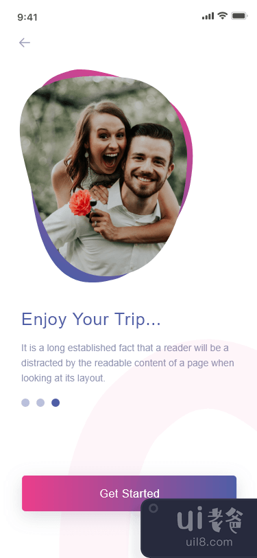 旅游应用启动画面 - 旅游应用探索(Traveling App Splash Screen - Travel App Exploration)插图1