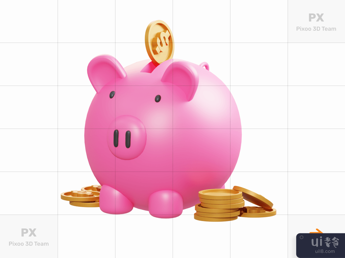 Nabungo - 3D Business Finance Set _ Piggy Saving