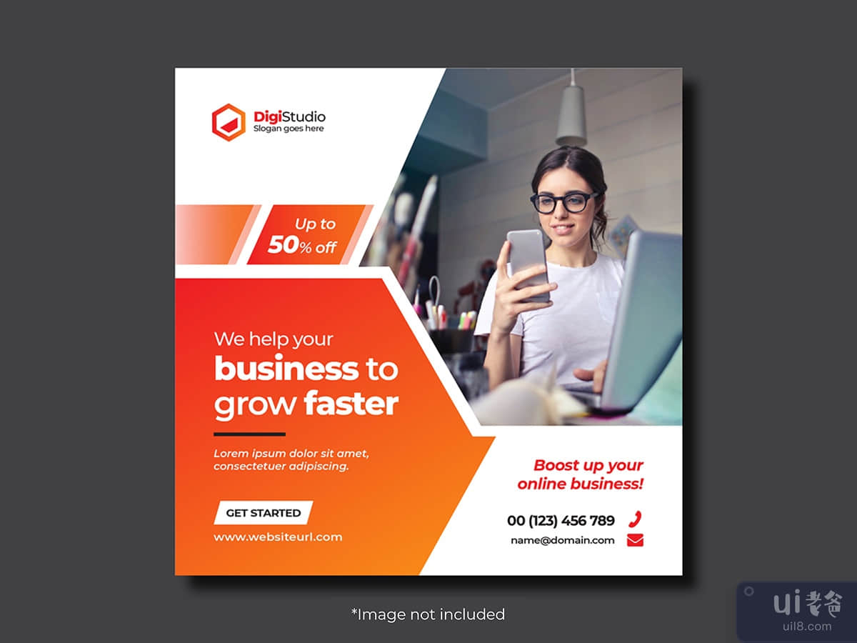 social media Online business agency web banner post template 