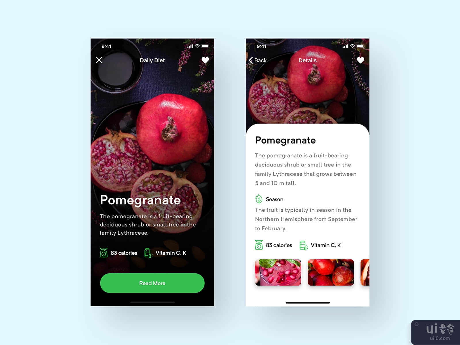 Fruits App details screen