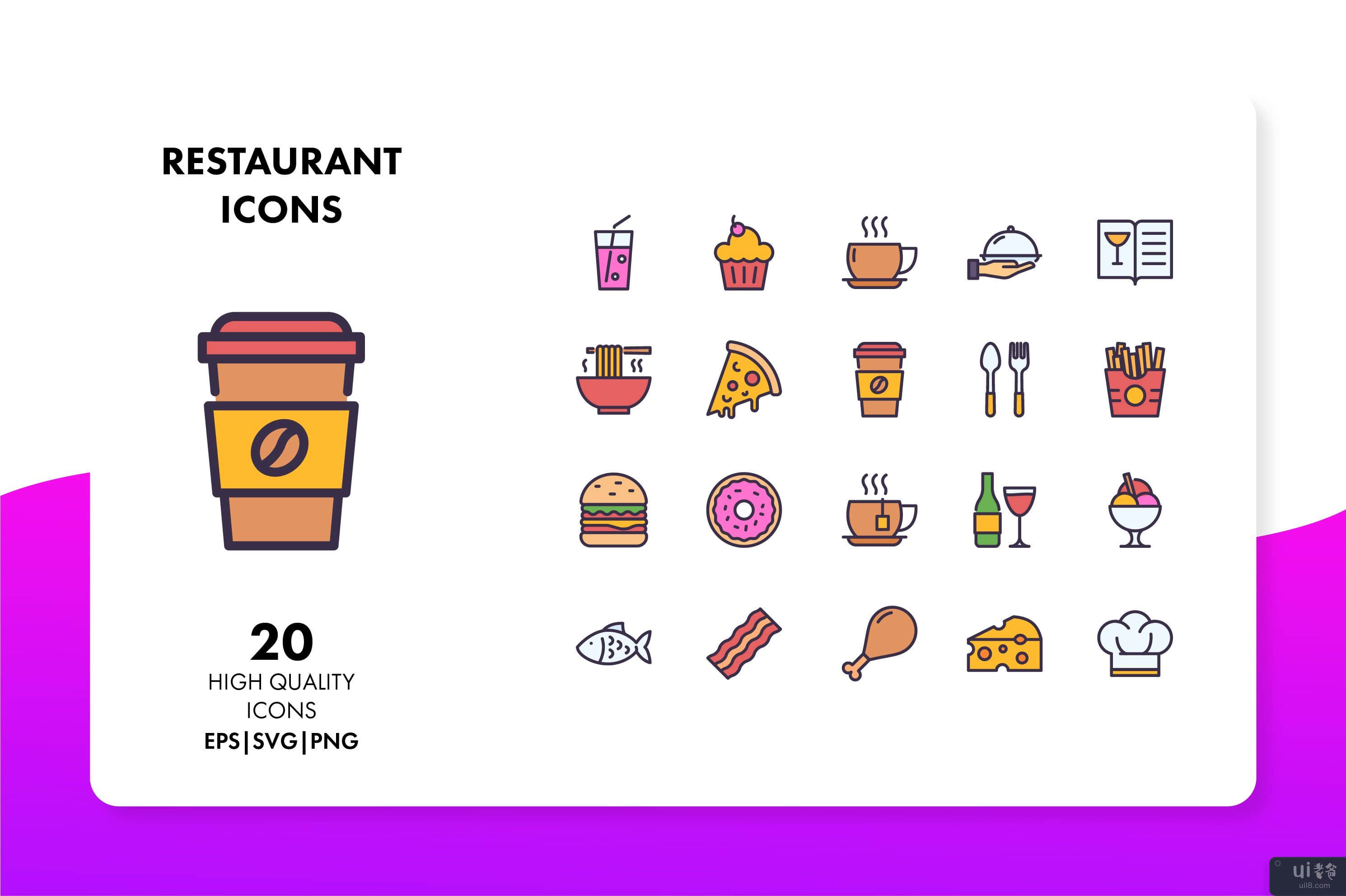 餐厅图标(Restaurant Icons)插图1
